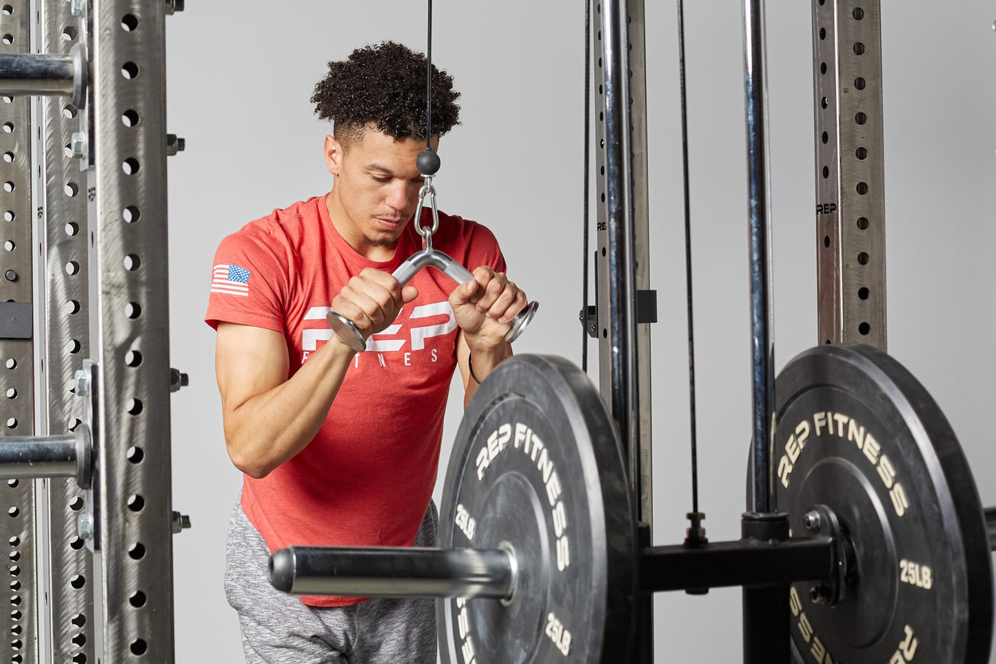 Tricep Pressdown Bar In Use (Tricep Pressdown)